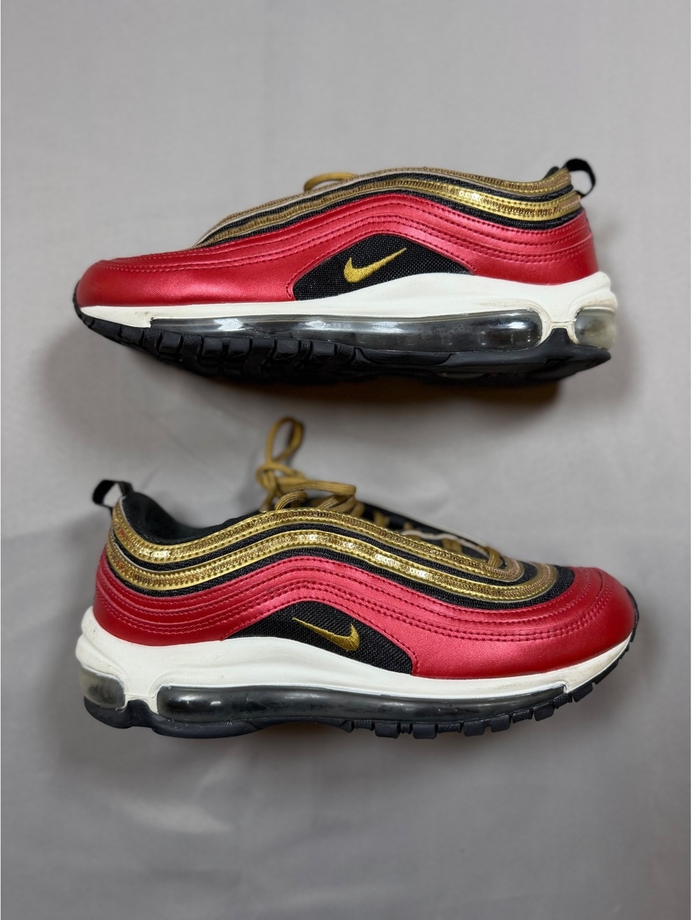 Nike Air Max 97 W University Red Metallic Gold sneakers 8